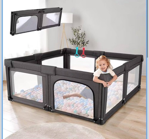 Cholena Baby Playpen Foldable Play Pens for Babies with Bottom, 79x59in Baby Gat