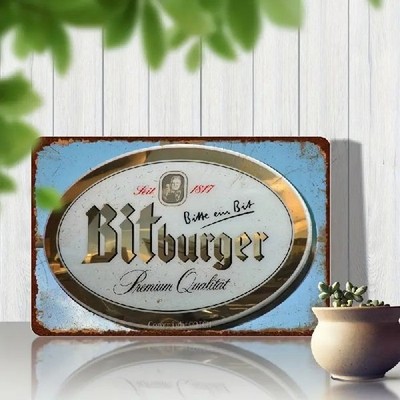 Blechschild Bitburger Bier Werbeschild 30x20cm Nostalgie Retro TEL1540