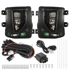 For 2016-2018 Chevy Silverado 1500 Bumper LED Fog Light w/Bezels+Switch kit Pair