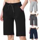 Women Cotton Sweat Shorts Athletic Lounge Sports Workout Bermuda Knee Half Pants
