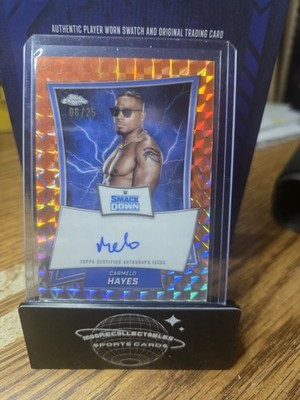 2025 Topps Chrome WWE Carmelo Hayes - Blue Brand Autographs /25 #BBA-CAR Orange