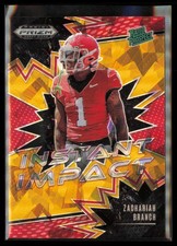 Zachariah Branch 2025 Panini Prizm Draft Picks Instant Impact Gold Ice #II-ZBH