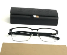 Hugo Boss Eyeglasses Frames 1301/U 003 Black Gray Rectangle Full Rim 57-17-140