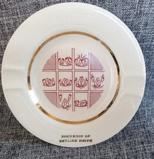 Vtg MCM Naughty Humor Skyline Drive Ashtray Souvenir Scarce Graphic Novelty EUC