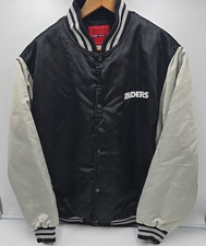 Vintage 90s LA Oakland Vegas Raiders Satin Chalk Line NFL Jacket Bomber XL