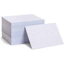 Stockroom Plus Grid Ruled Index Cards (6x4 Inches, White Grid Notecards, 300 ...