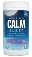 Natural Vitality Sleep Magnesium Powered Supplement Mixed Berry Flavor 6oz