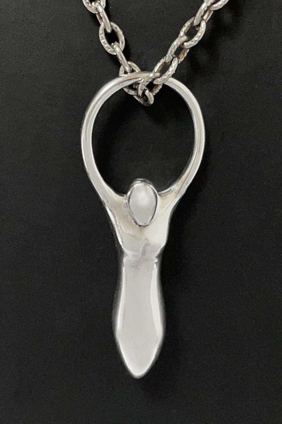SOLID 925 STERLING SILVER GODDESS PENDANT - image 1