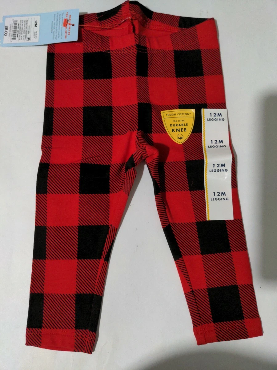 Cat Jack Baby Girl Red Black Checked Leggings Size 12 Months eBay