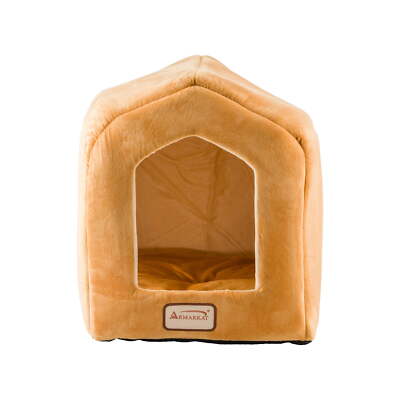 Covered Pet Cat Bed, Brown