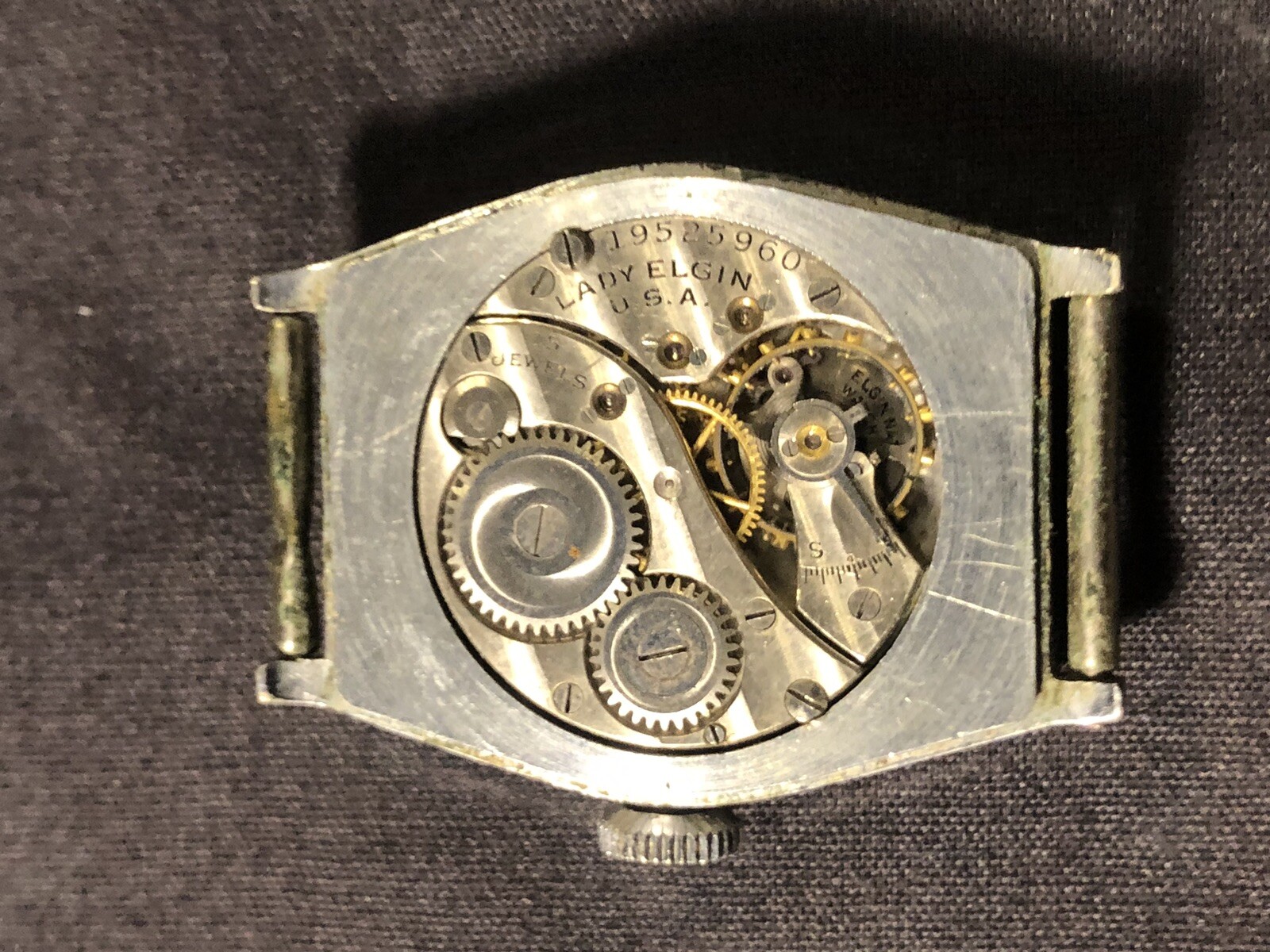 Vintage Art Deco Lady Elgin Tank Watch 15 Jewels Mechanical Repair/Parts