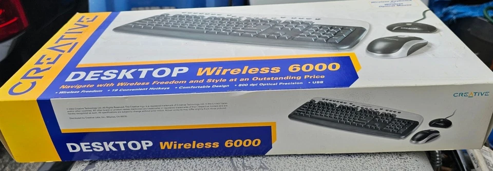 New! Creative Labs desktop Wireless keyboard optical mouse 6000 -Sealed- - Image 4 of 4