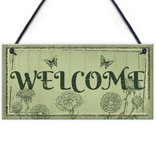 Welcome Sign Front Door Shed Garden SummerHouse Plaque Home Decor Friend Gift