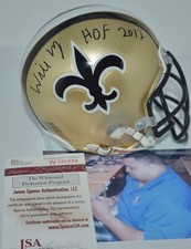 WILLIE ROAF SIGNED CUSTOM FACE MASK MINI HELMET NEW ORLEANS SAINTS HOF 2012 JSA