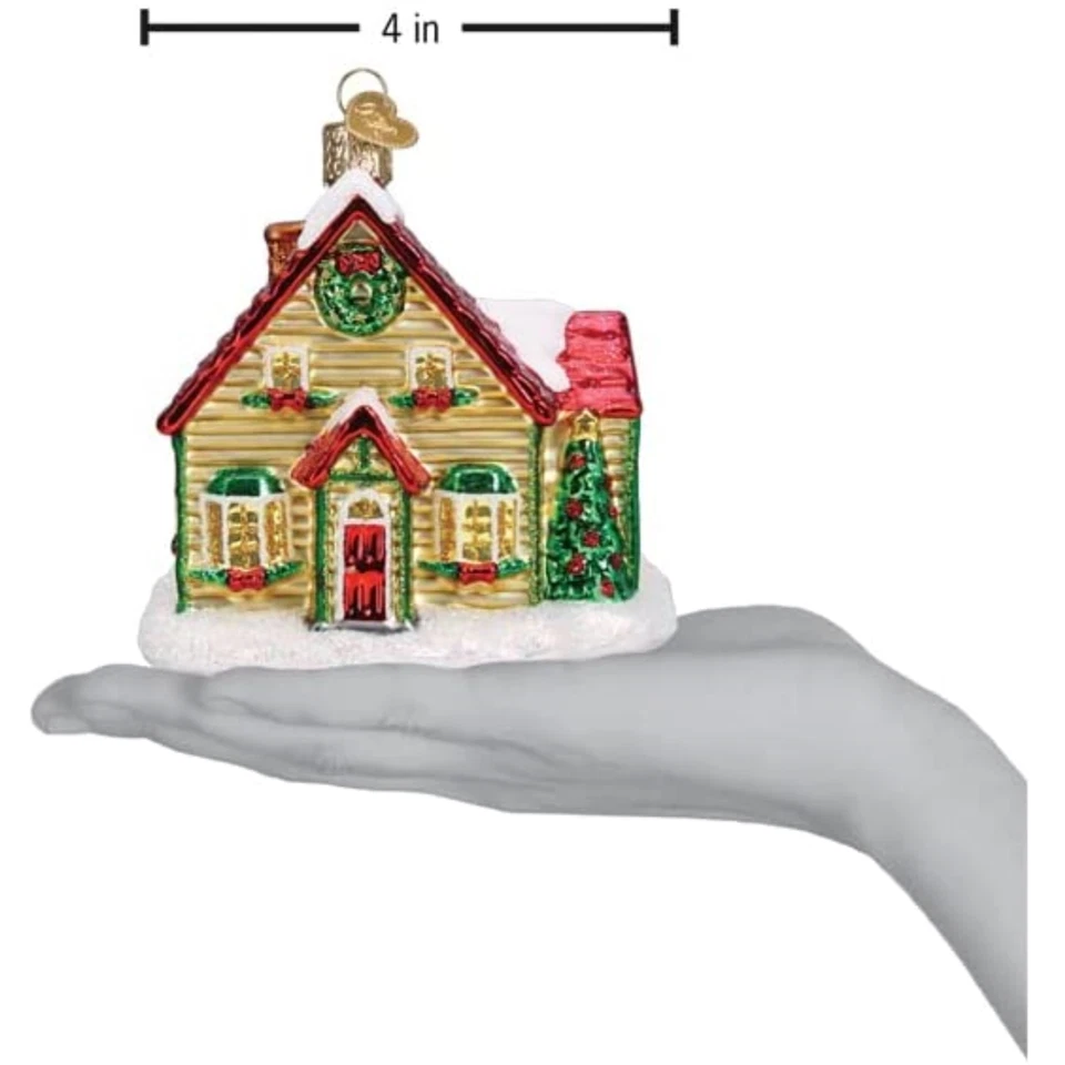 Antiguo Mundo Navidad Vidrio Soplado Adorno, Casa de Navidad (Con Caja de Regalo OWC) Foto 4 de 4