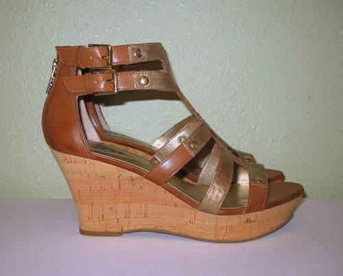 SANDALI DONNA COGNAC BRONZO GUESS GLADIATORE PLATEAU ZEPPA US 10 EUR 40 40,5 41 - Foto 2 di 12