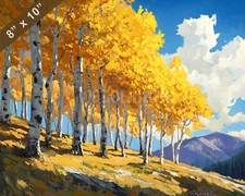 Aspen with crisp air oil painting 8x10 Print