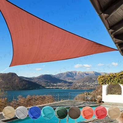ECOOPTS Sun Shade Sail Triangle Canopy Cover UV Block Sunshade for Yard Garden Outdoor