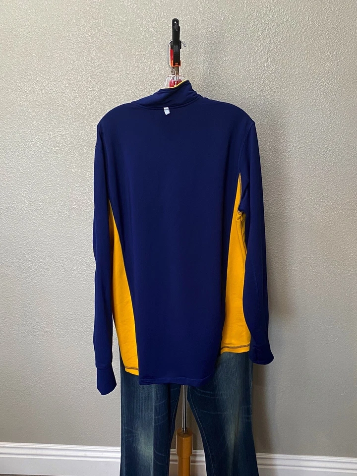 Fila Blue Yellow Fleece Zippered Hoody SWEATER XL Extra Large - Image 4 of 4