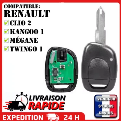 Clé Vierge Electronique PCF7946 compatible Renault Kangoo 1 Twingo 1 Clio 2