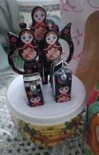 Nesting Doll  Look Portable Case w/ Manicure Pedicure Tools Set NEW