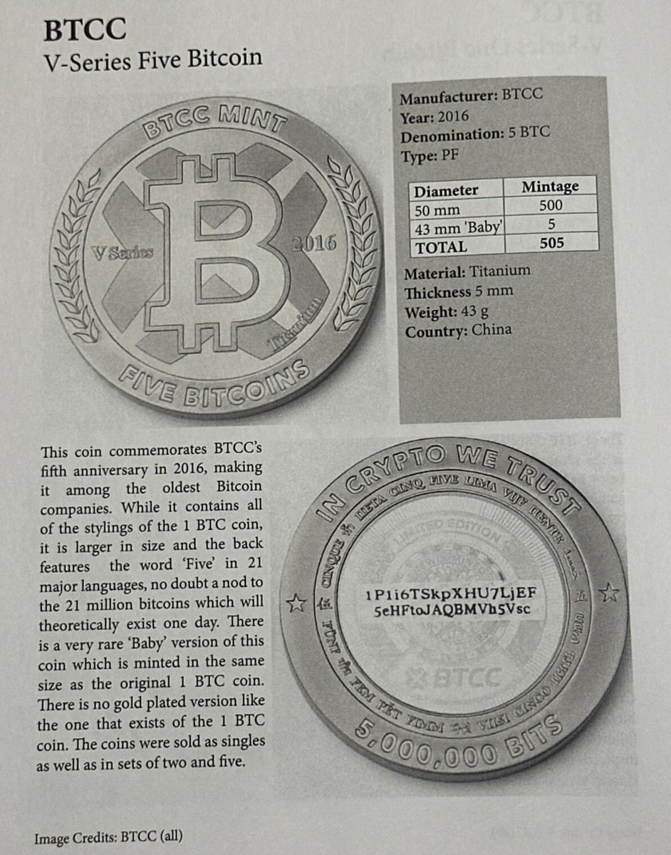 2016 BTCC Titanium 5 Bit Coin - Redeemed w/ Key&Holo PCGS Graded Casascius  Titan | eBay