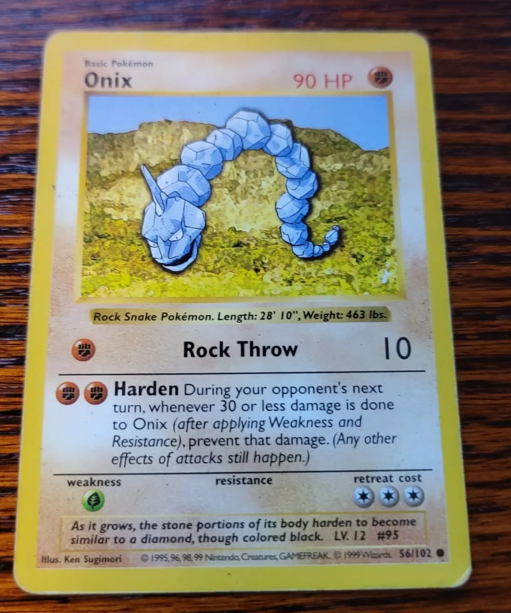 1999 Pokemon Onix - 1st Edition Shadowless