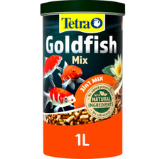 TETRA POND GOLDFISH MIX 1L : Premium Gold Fish Food Sticks Shrimp Flake Feed Mix