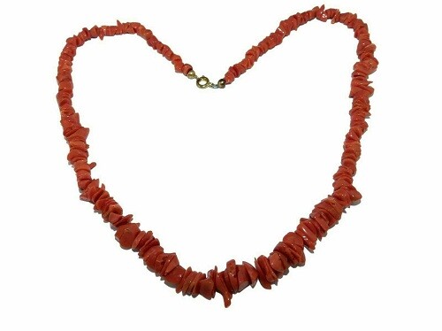 Collana a frangia in Argento 925 di vero corallo rosso gioiello da donna PL Oro - Picture 3 of 4