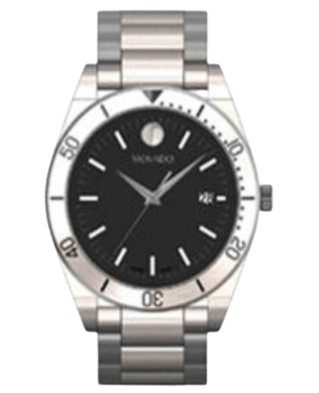 Новые мужские часы Movado Sport с черным циферблатом из стали 0607990