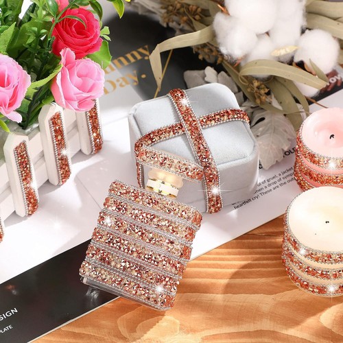 1X 108 x 0.4" Rose Gold Bling Rhinestone Crystal Diamond DIY Decor Sticker Decal - Picture 4 of 6
