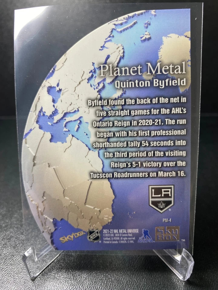 QUINTON BYFIELD 2021-22 SKYBOX METAL UNIVERSE #PM-4 PLANET METAL GOLD RC - Image 2 of 2