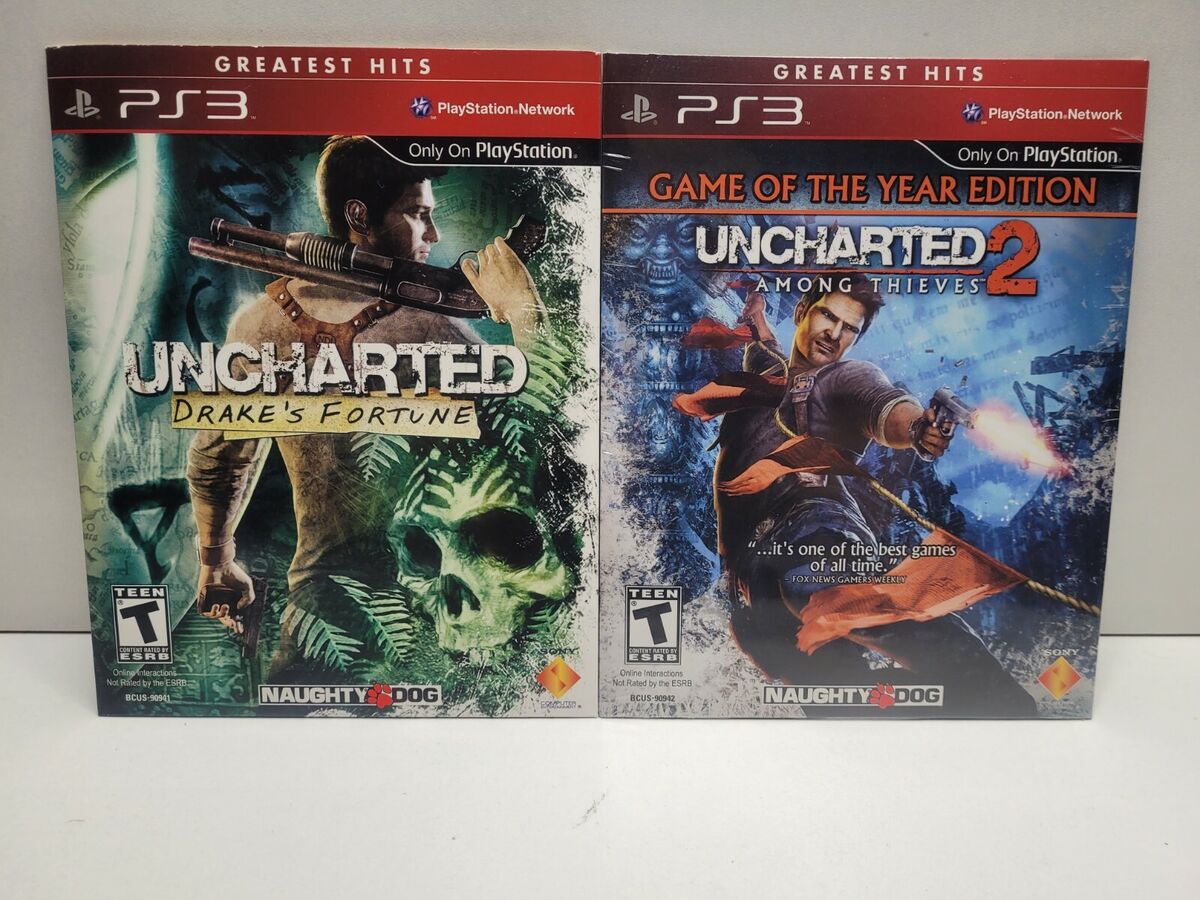 Uncharted Drake's Fortune and Among Thieves PLAYSTATION 3 PS3 Game bundle  lot