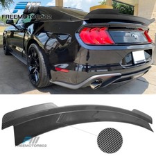 Fit 15-23 Ford Mustang Carbon Fiber Print High Kick Duckbill Trunk Spoiler Wing