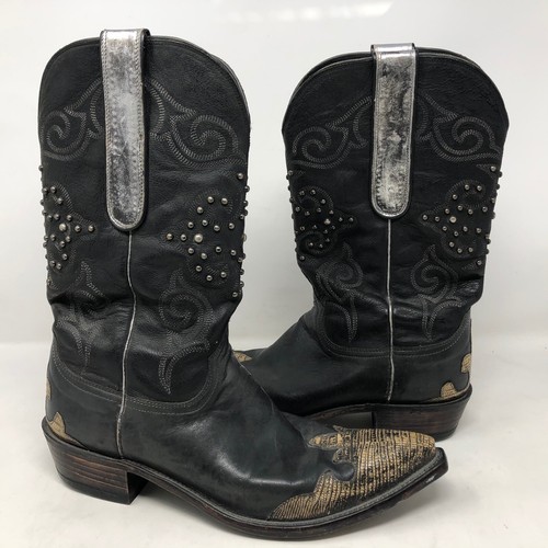womens black cowboy boots size 10