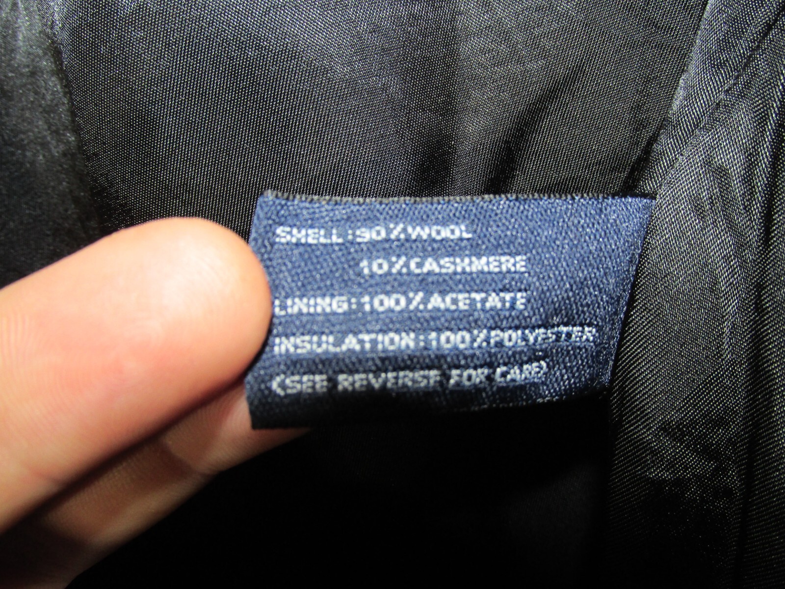 Brooks Brothers Mens Black Wool Overcoat Size Large Cashmere Full Zip