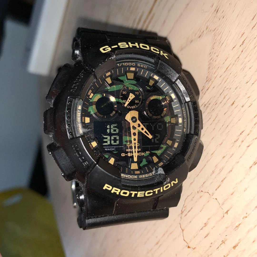 CASIO G-SHOCK GA-100CF-1A9JF Water Resistant 20bar Stainless Steel Round B2050