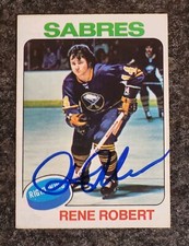 Rene Robert Autographed 1975-76 O-Pee-Chee Card #46 DECEASED 