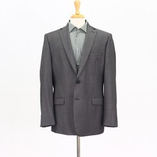 Calvin Klein 42L Gray Sport Coat Blazer Jacket Solid 2B Wool