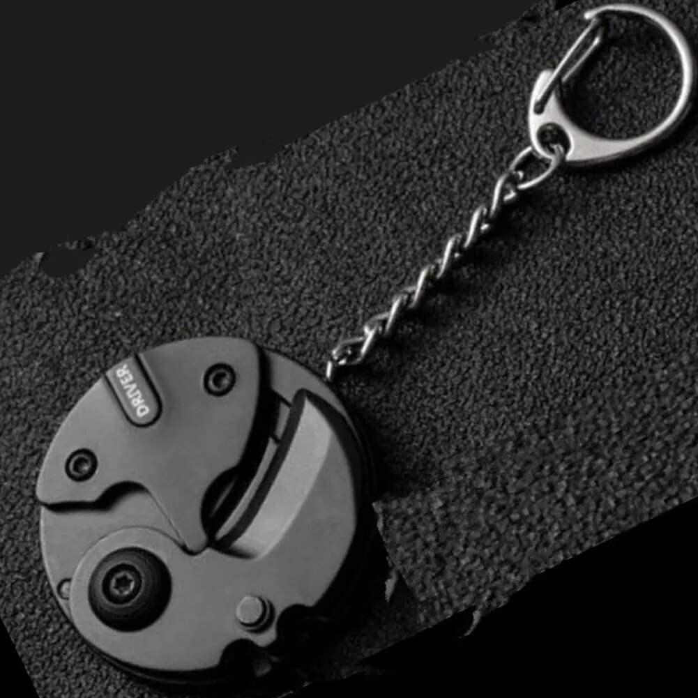 Multifunctional Keychain Screwdriver Hexagon Coin Outdoor EDC Tool Mini Keychain