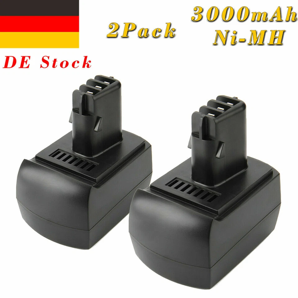 CREABEST 2x 3,0AH 12V Ni-MH Akku Für Metabo 6.25473,BS 12 SP,BSZ 12 Impuls,BSZ 12 Premium