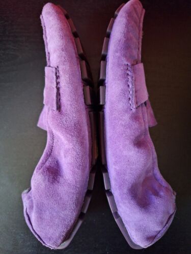 COLE HAAN $225 FAB PURPLE SUEDE FAUX FUR LINED DRIVING LOAFERS EUC FLATS 42 10.5 - Picture 2 of 10