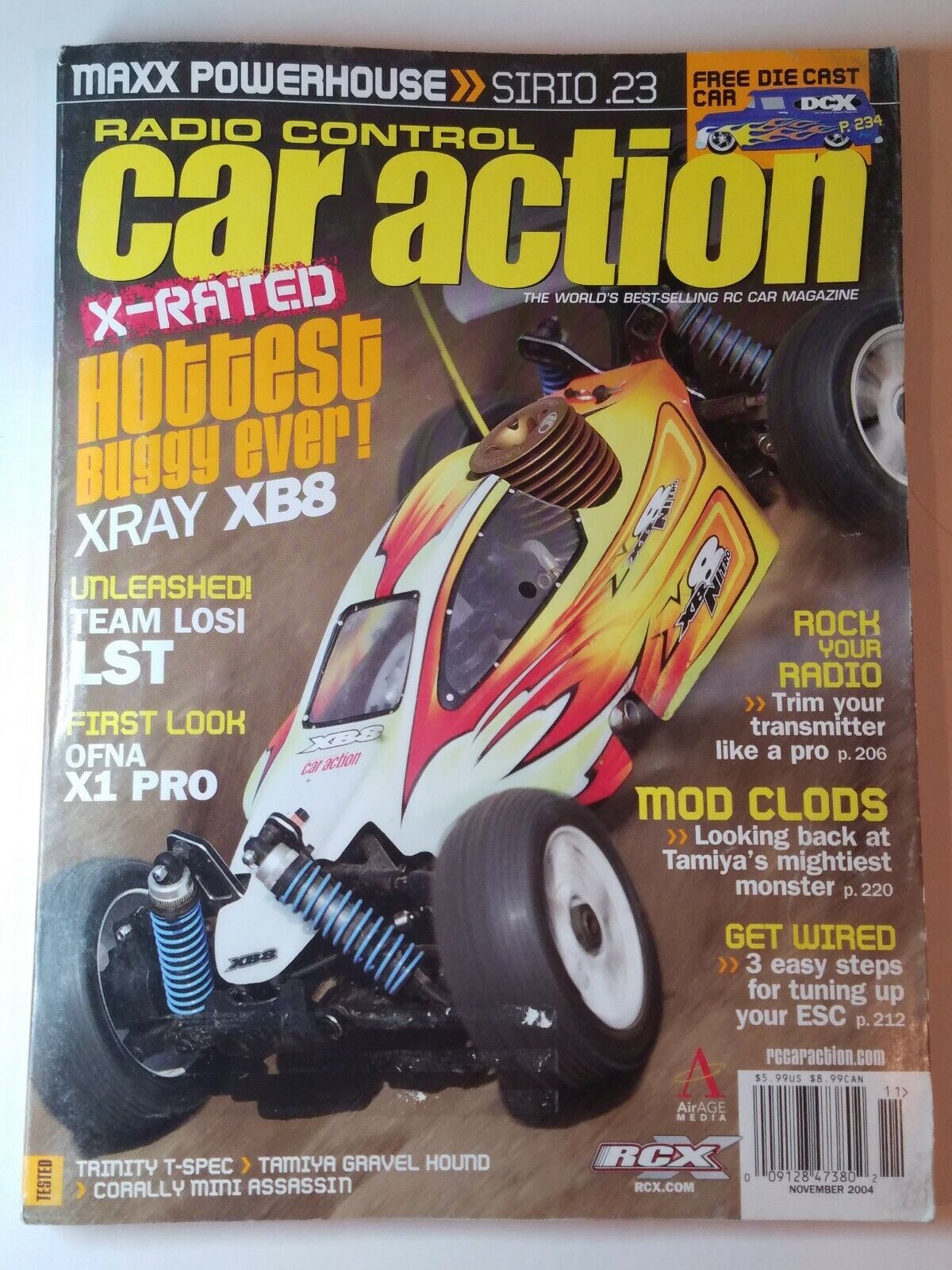 RC CAR ACTION Magazine RCCA Nov 2004 - OFNA 9.5 X1 Pro; Tamiya Gravel Hound XB