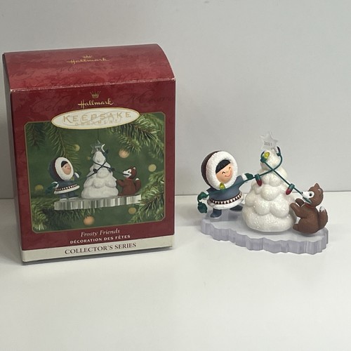 Hallmark 2001 Frosty Friends Eskimo Tree Huskey Puppy Keepsake Ornament Ed Seale - 第 1/7 張圖片