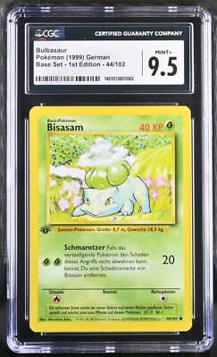 CGC 9.5 Pokemon Base Set German 1st Edition Bulbasaur Bisasam 44