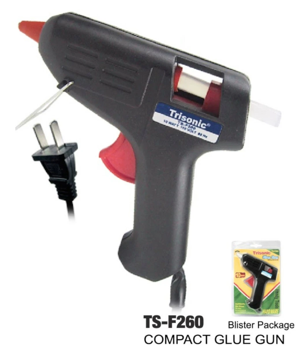 Mini Hot Glue Gun TriSonic 10 Watts Flip-down Stand 2 Glue Stick Fabric,  Leather