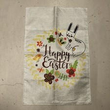 Easter Garden Flag, Happy Easter Bunny Flowers Flags 12 x 18 Inch Double Sided