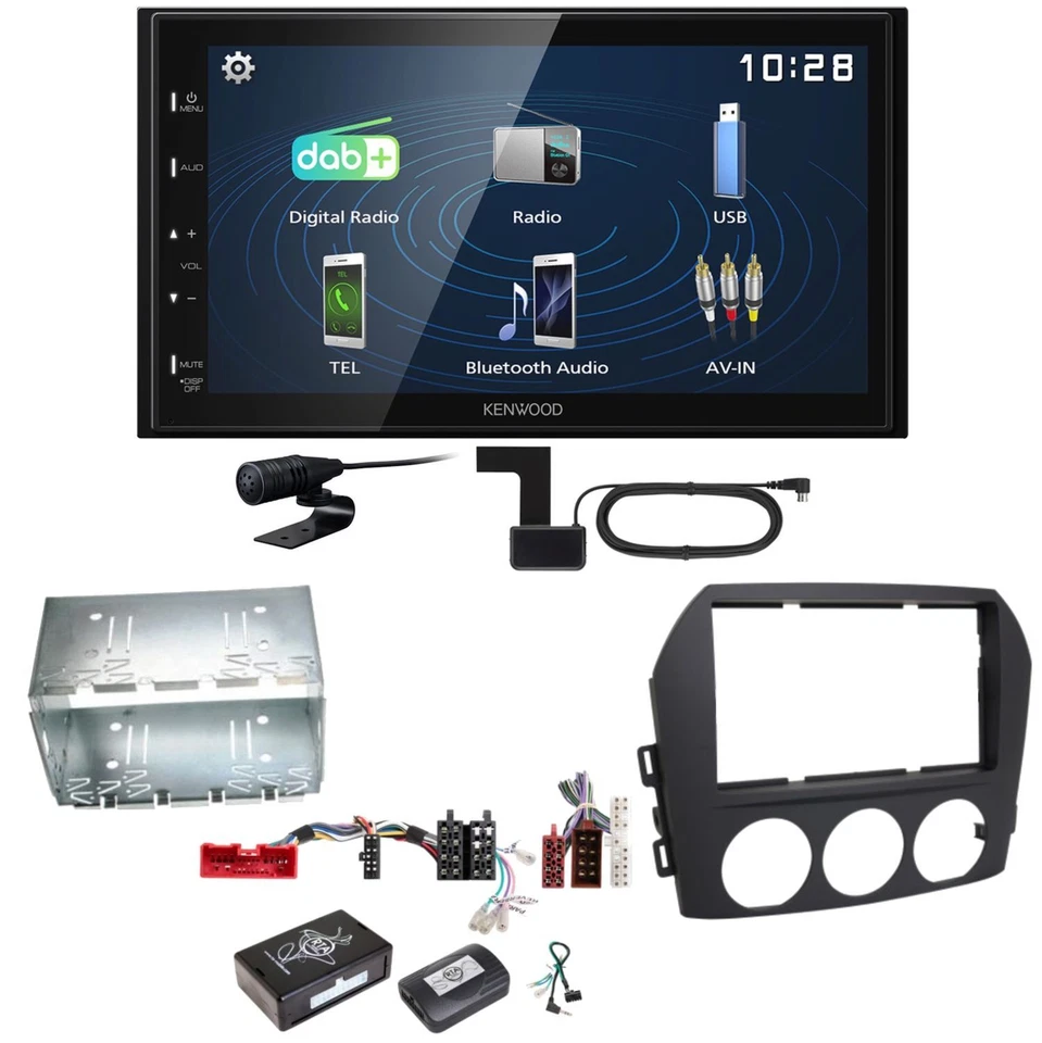 Kenwood DMX129DAB DAB+ Bluetooth USB Einbauset für Mazda MX-5 NC - Bild 1 von 1