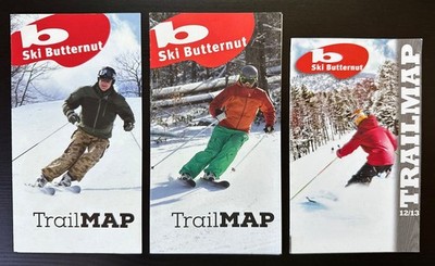 BUTTERNUT Ski Area MASSACHUSETTS - 3 Trail Maps - NEW - J. Niehues, Berkshires