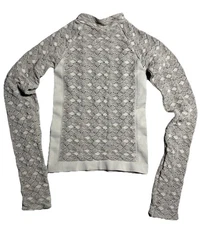 Spiritual Gangster Top Women's XS/S Beige Lace Mock Neck Sheer Stretch Y2K NEW